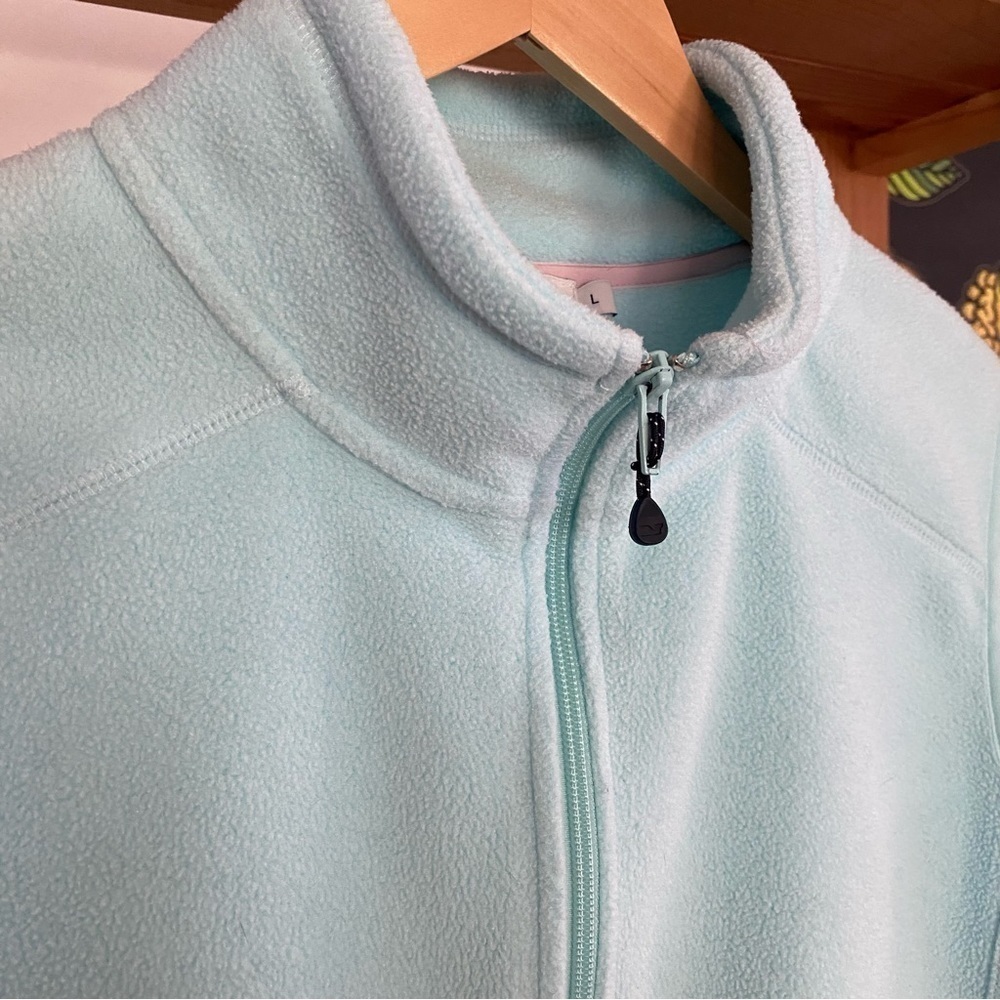 Vineyard Vines Light Blue Fleece Full Zip Vest Large - Picture 6 of 15